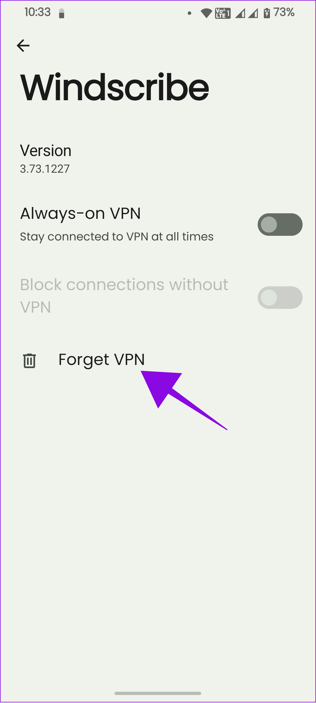 choose forget VPN